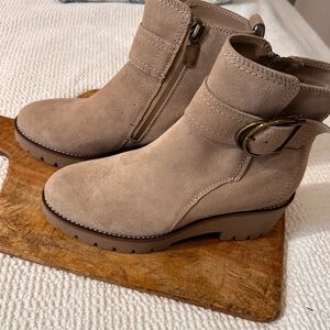 Blondo Beige Ankle Booties with Buckle